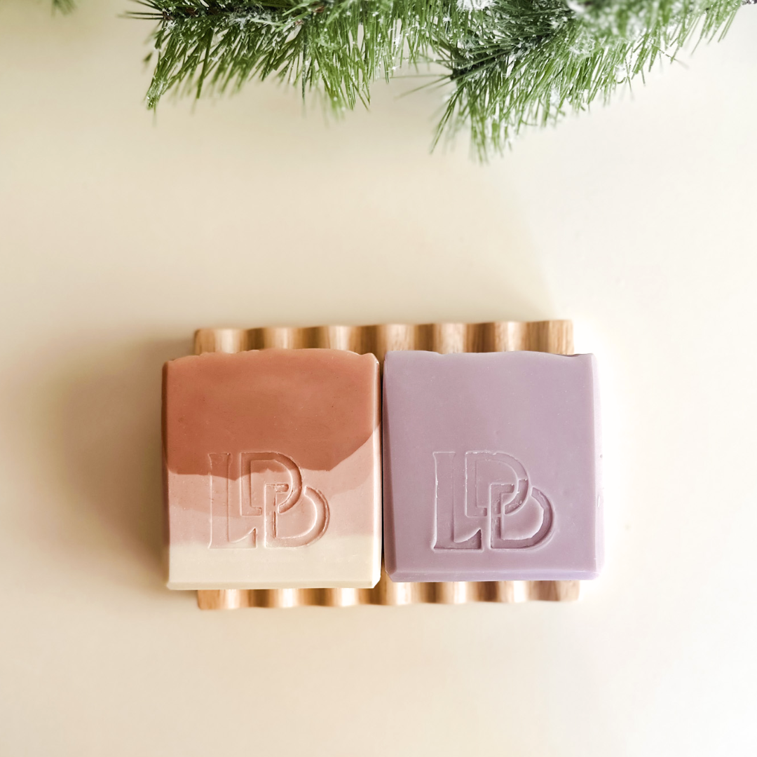 Botanical Soap Duo with Beechwood Soap Dish